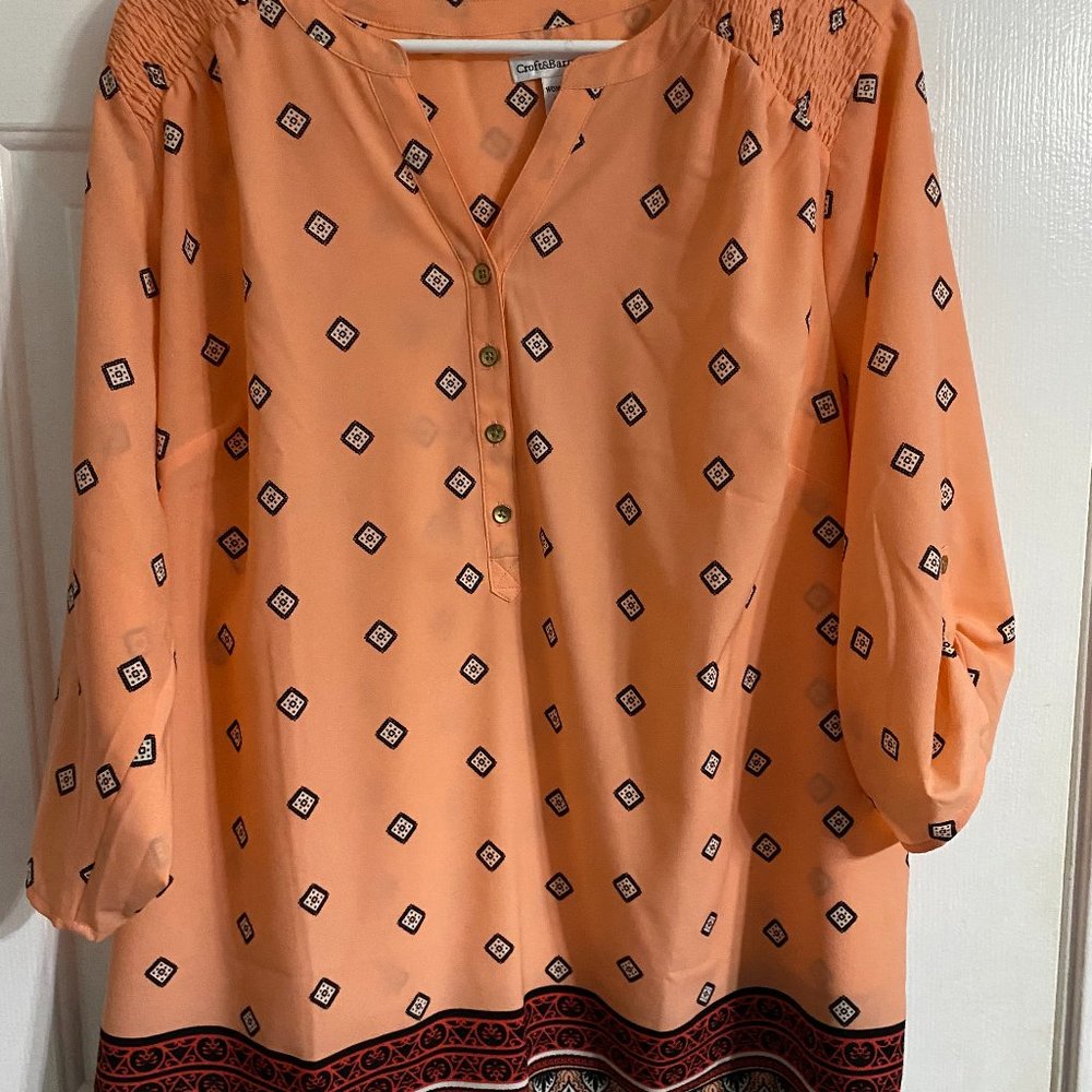Orange Mid Sleeve Blouse